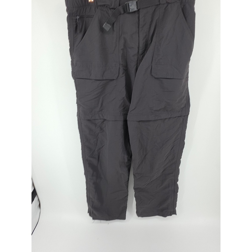 The North Face Mens XL Long Gray Cargo Hiking Pants Integrated Belt Utility